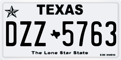 TX license plate DZZ5763