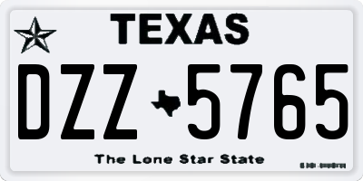TX license plate DZZ5765