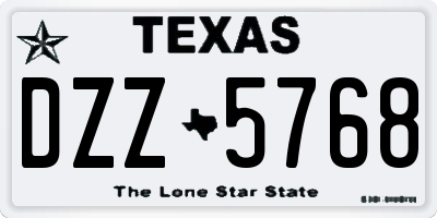 TX license plate DZZ5768