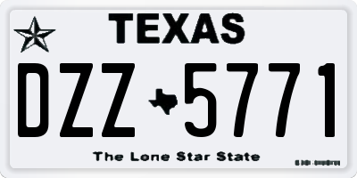 TX license plate DZZ5771
