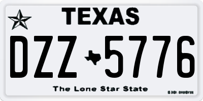 TX license plate DZZ5776