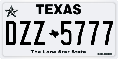 TX license plate DZZ5777