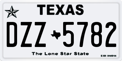 TX license plate DZZ5782