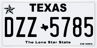 TX license plate DZZ5785