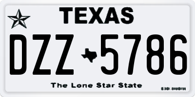 TX license plate DZZ5786