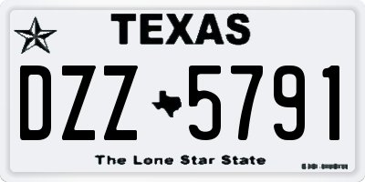 TX license plate DZZ5791