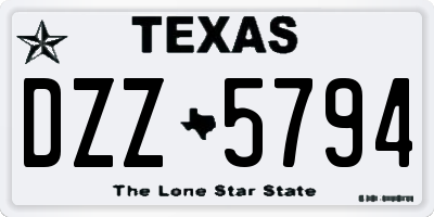 TX license plate DZZ5794