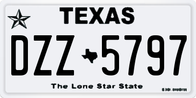 TX license plate DZZ5797