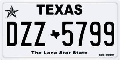 TX license plate DZZ5799