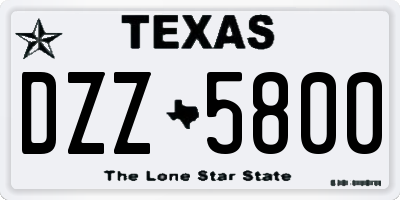 TX license plate DZZ5800