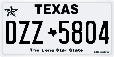 TX license plate DZZ5804