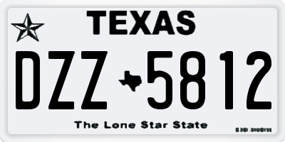 TX license plate DZZ5812