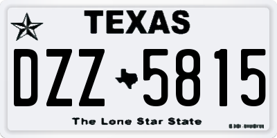 TX license plate DZZ5815