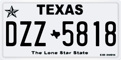 TX license plate DZZ5818