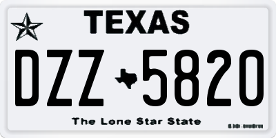 TX license plate DZZ5820