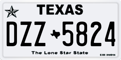 TX license plate DZZ5824