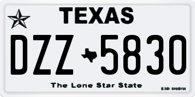 TX license plate DZZ5830