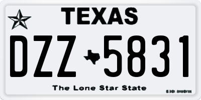 TX license plate DZZ5831