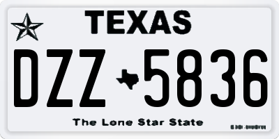 TX license plate DZZ5836