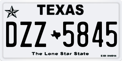 TX license plate DZZ5845