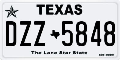 TX license plate DZZ5848