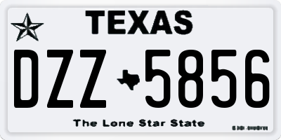 TX license plate DZZ5856