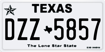 TX license plate DZZ5857