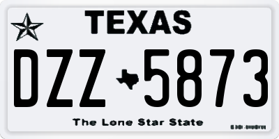 TX license plate DZZ5873