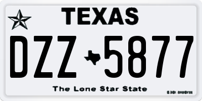 TX license plate DZZ5877