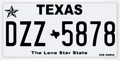 TX license plate DZZ5878