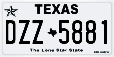 TX license plate DZZ5881