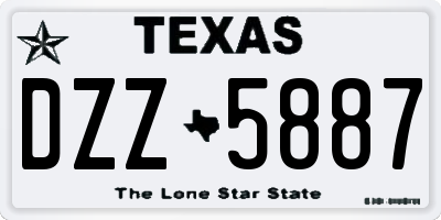 TX license plate DZZ5887