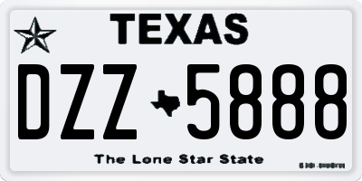 TX license plate DZZ5888