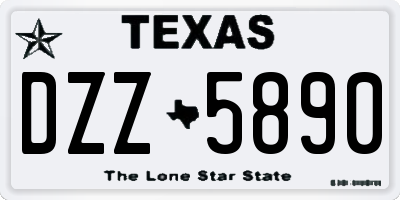 TX license plate DZZ5890
