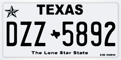 TX license plate DZZ5892