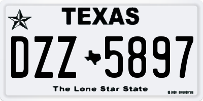TX license plate DZZ5897