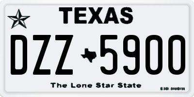 TX license plate DZZ5900