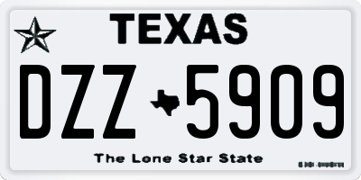 TX license plate DZZ5909