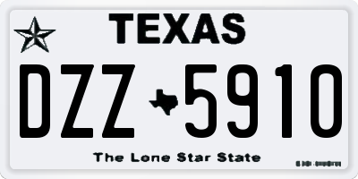 TX license plate DZZ5910