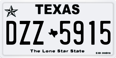 TX license plate DZZ5915