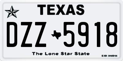 TX license plate DZZ5918