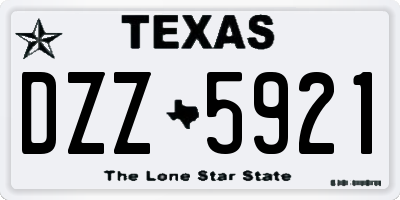 TX license plate DZZ5921