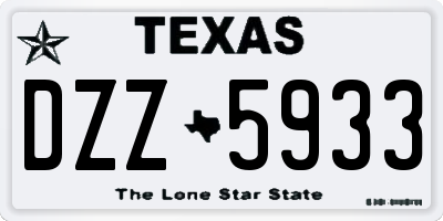 TX license plate DZZ5933