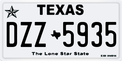 TX license plate DZZ5935