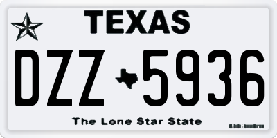 TX license plate DZZ5936