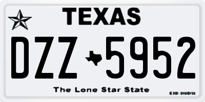 TX license plate DZZ5952