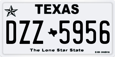 TX license plate DZZ5956