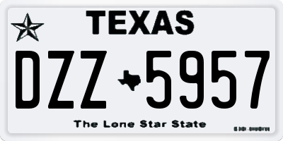 TX license plate DZZ5957