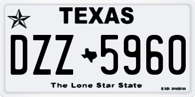TX license plate DZZ5960