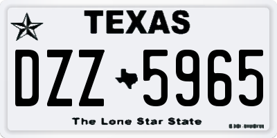 TX license plate DZZ5965